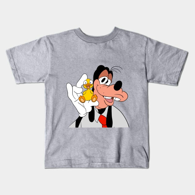 Goofy and duck Kids T-Shirt by cariespositodesign